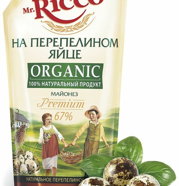 Майонез Mr. Ricco на перепелином яйце 67%, 400мл