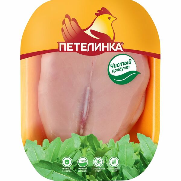 Филе грудки цыплят-бройлеров Петелинка без кожи, 750 г