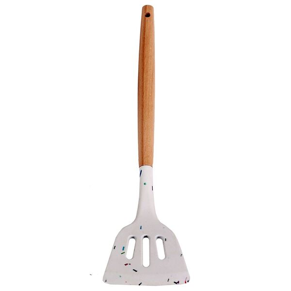 Лопатка перфорированная, силикон, дерево