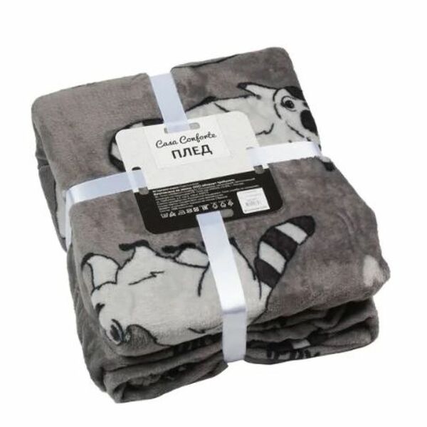 Плед Raccoon, 150х200 см, микрофибра, темно-серый