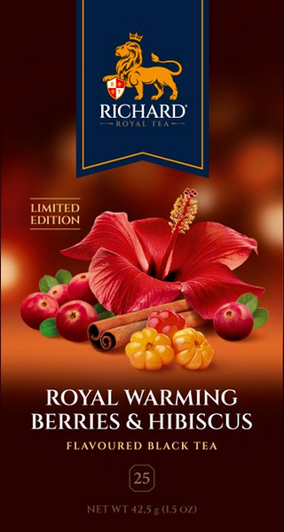 Чай черный Richard Royal Warming Berries&Hibiscus, 25х1.7г, 42.5г
