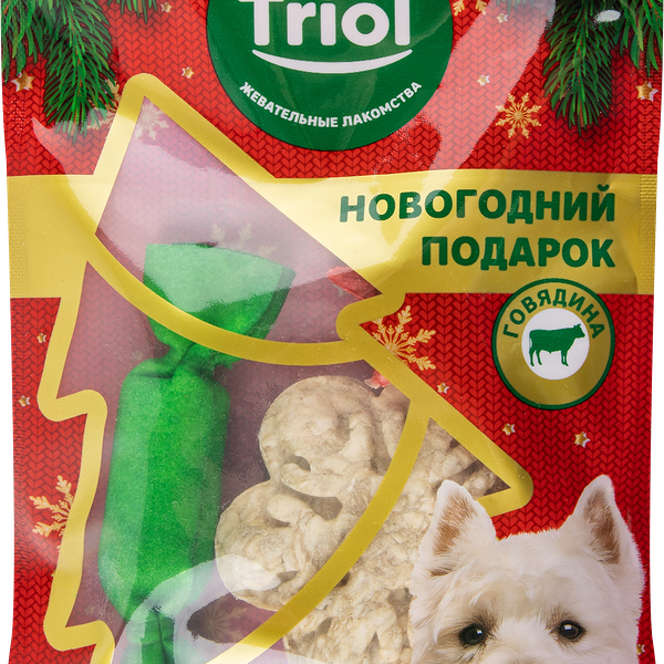 Лакомство для собак TRIOL New Year Подарок снеговика, 65г