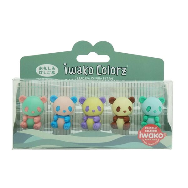 Подарочный набор Iwako стирательных резинок панды 5 шт