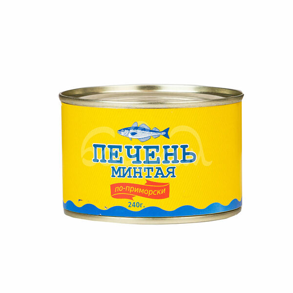 Печень минтая 240гр по-Приморски Примрыбснаб ж/б