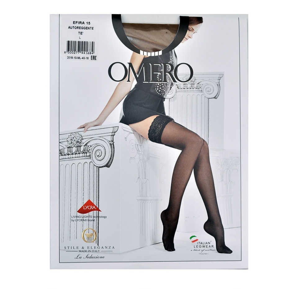 

Чулки Omero Efira autoreggente цвет te 15 den размер L Италия