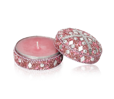 Ароматическая свеча-шкатулка с бисером и пайетками LiveFresh роза