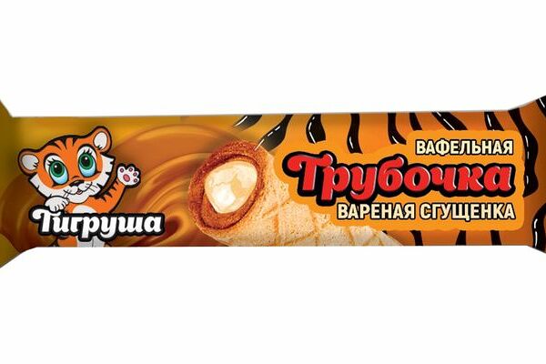 Трубочка Тигруша с вареной сгущенкой вафельная