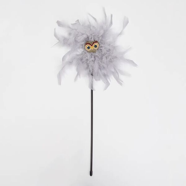 Игрушка для кошек Дразнилка перьевая голова