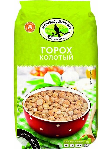 Горох Зернышко к зернышку колотый шлифованный