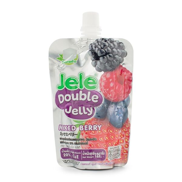 Желе питьевое JELE DOUBLE JELLY с кокосовой мякотью со вкусом лесных ягод и витамином С 125г, Таиланд