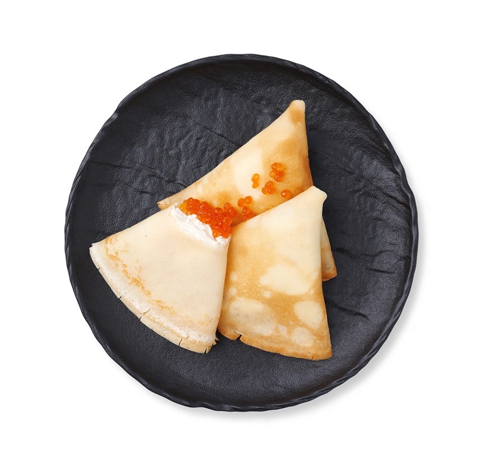 

Блинчики с красной икрой и творожным сыром «Уже готово» 90 г, Россия