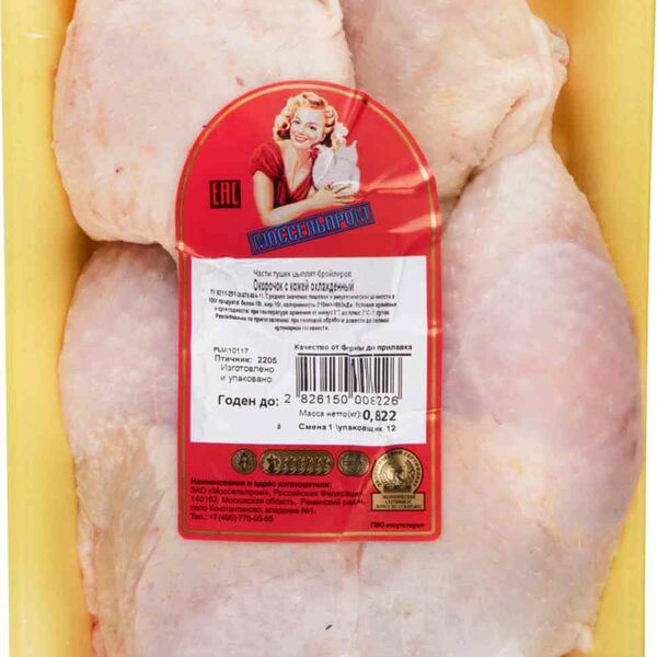Окорочок цыплят-бройлеров охлаждённый Моссельпром с кожей
