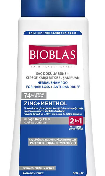 Шампунь Bioblas против перхоти и выпадения с содержанием цинка 360мл