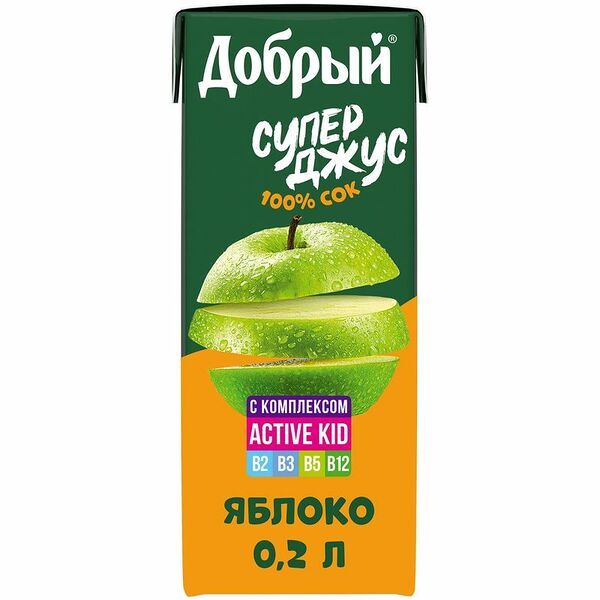 Сок детский Добрый Active kid Яблоко 200 мл