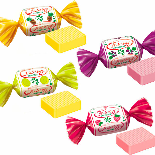 Конфеты Фрутстори жевательные Малина лимон ананас смородина