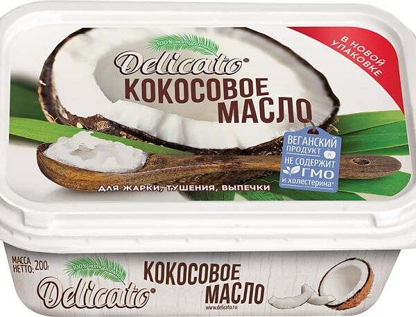Масло кокосовое Delicato рафинированное отборное 200г