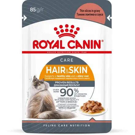 Влажный корм для взрослых кошек Royal Canin Hair & Skin Care в соусе