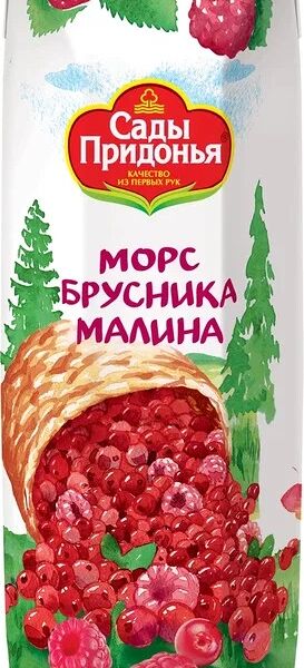 Морс сады придонья 1 л брусника малина тетра-пак