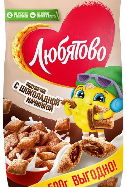 Подушечки Любятово Шоколадные 500г
