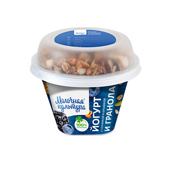 Йогурт с голубикой, ежевикой и гранолой  2,7%-3,5%  ТМ Молочная культура