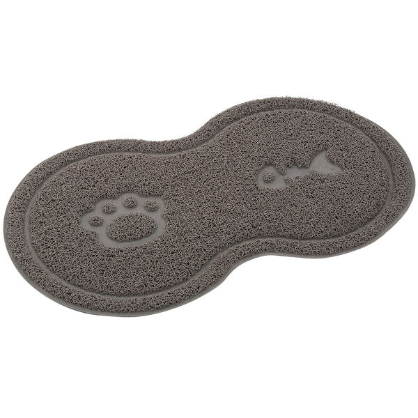 Коврик под миску, серый, 46х26см