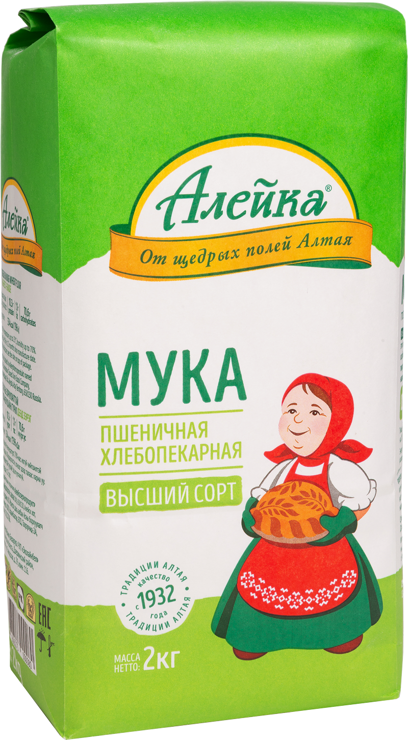 

Мука пшеничная Алейка хлебопекарная высший сорт 2 кг