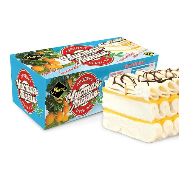 Мороженое пломбир Чистая Линия Ванильный с апельсином и шоколадной глазурью 12%