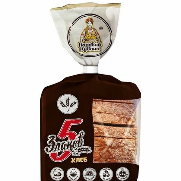 Хлеб КАРАВАЙ КУБАНИ Пять злаков, в нарезке