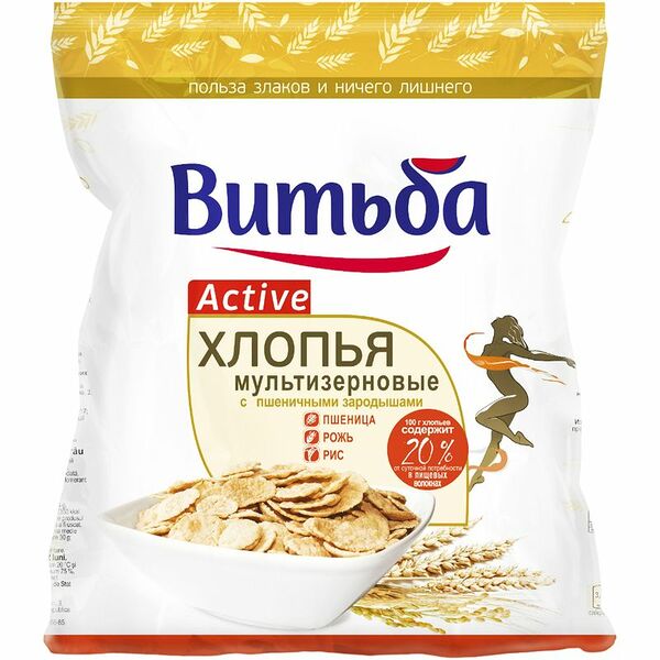 Хлопья Витьба мультизерновые с пшеничными зародышами, 250г