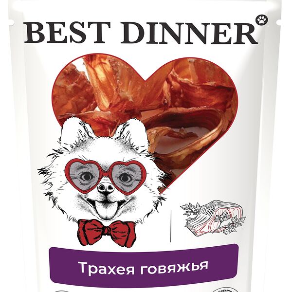 Лакомство BEST DINNER Freeze Dry 50гр Трахея говяжья ,для всех пород
