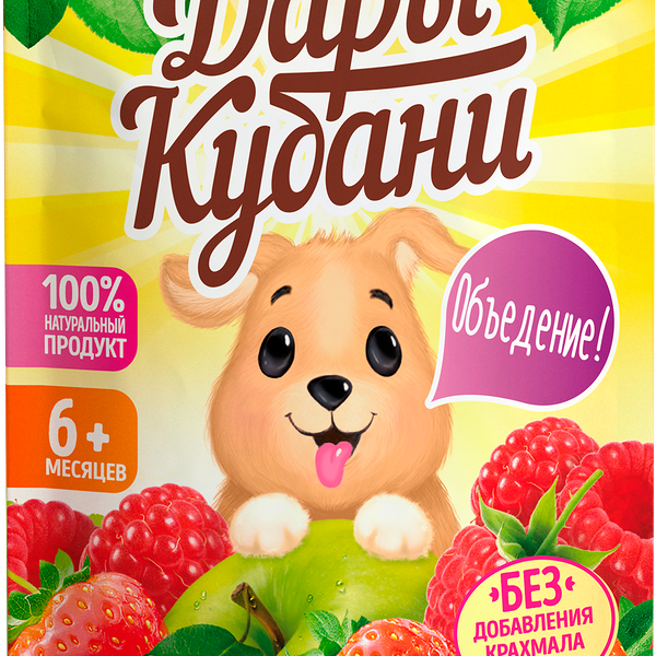 Пюре фруктовое Дары Кубани Яблоко Клубника Малина