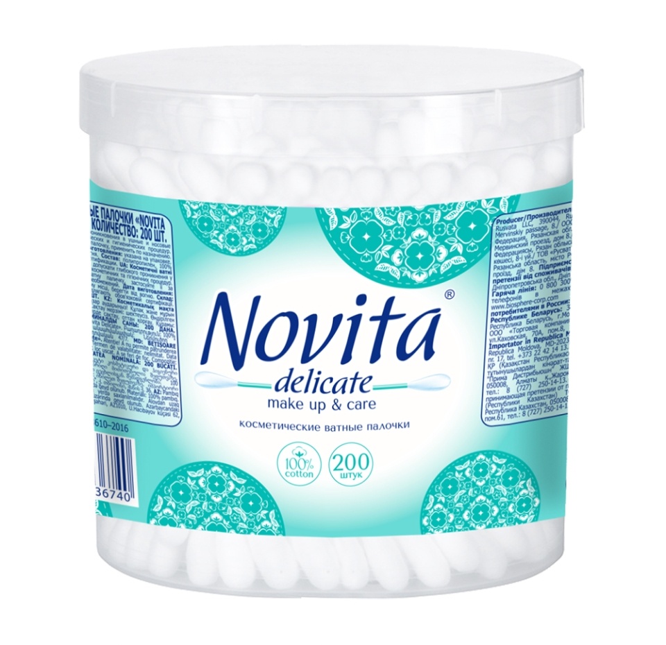 

Ватные палочки Novita Delicate 200 шт.