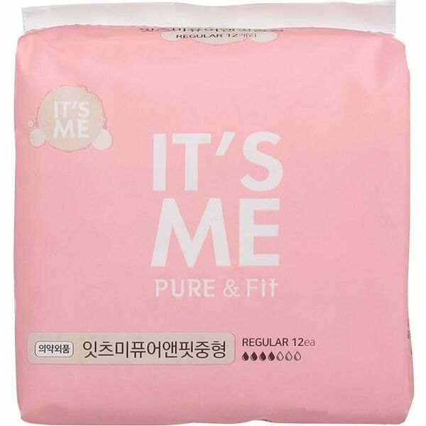 Прокладки гигиенические It's Me Pure&Fit из органического хлопка с крылышками 3 капли, 12 шт