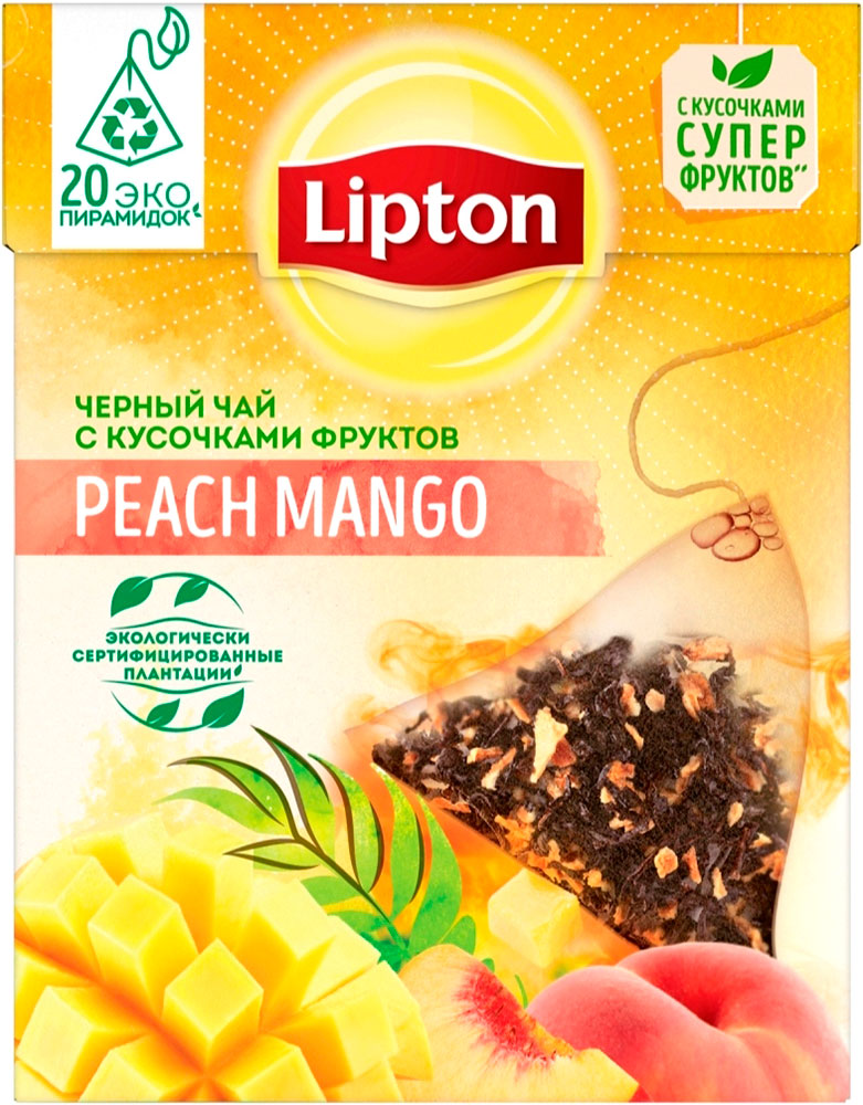 

Чай чёрный Lipton Peach Mango персик манго 20 пир