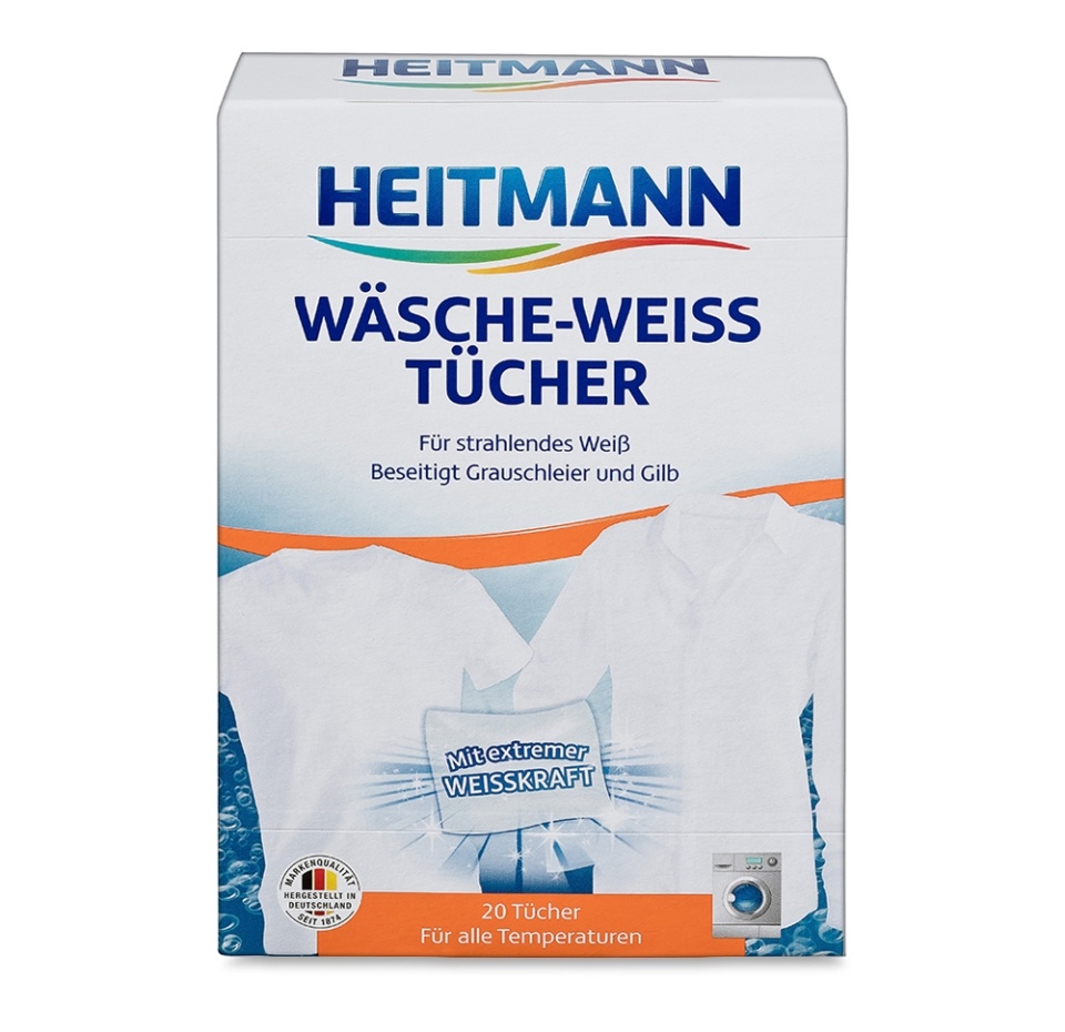 

Салфетки для стирки Heitmann для белого белья 20 шт