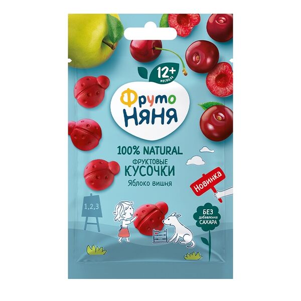 Фруктовые кусочки ФрутоНяня яблоко вишня с 12 месяцев 15 г
