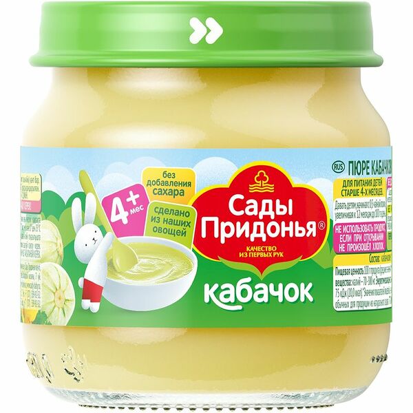 Пюре Сады Придонья Кабачок с 4 месяцев