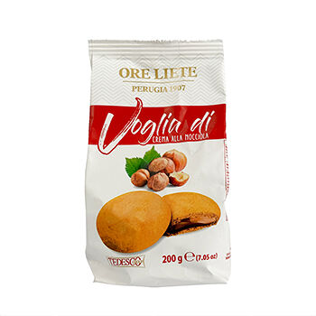 Печенье ORE LIETE с наполнителем из крема с лесным орехом Италия 200 г