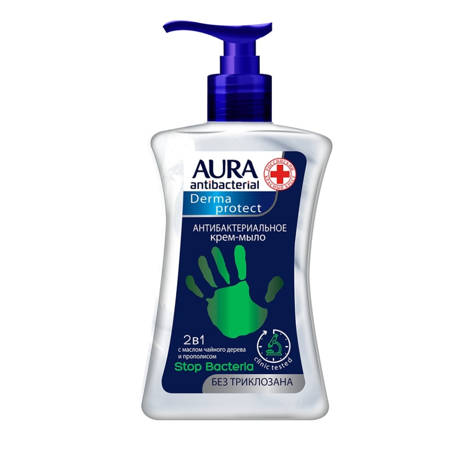 

Крем-мыло Aura Derma Protect антибактериальное 2в1, 250 мл