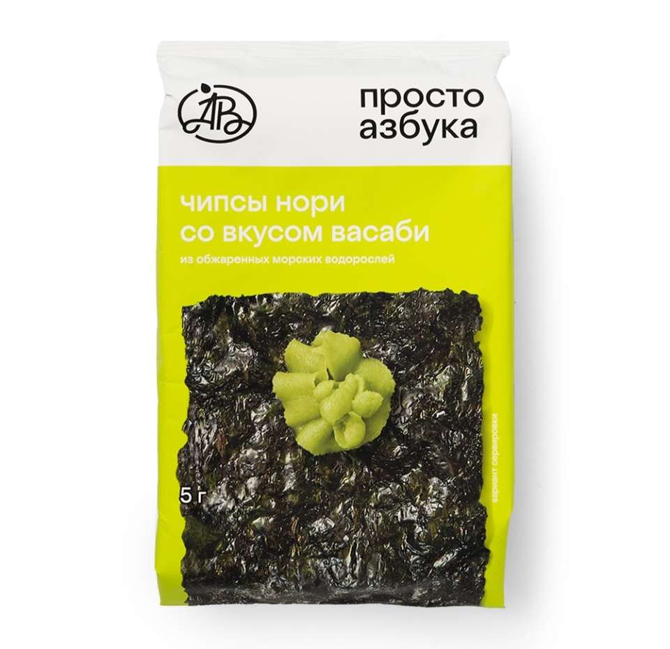 

Чипсы нори Просто Азбука со вкусом васаби и морской солью 5 г