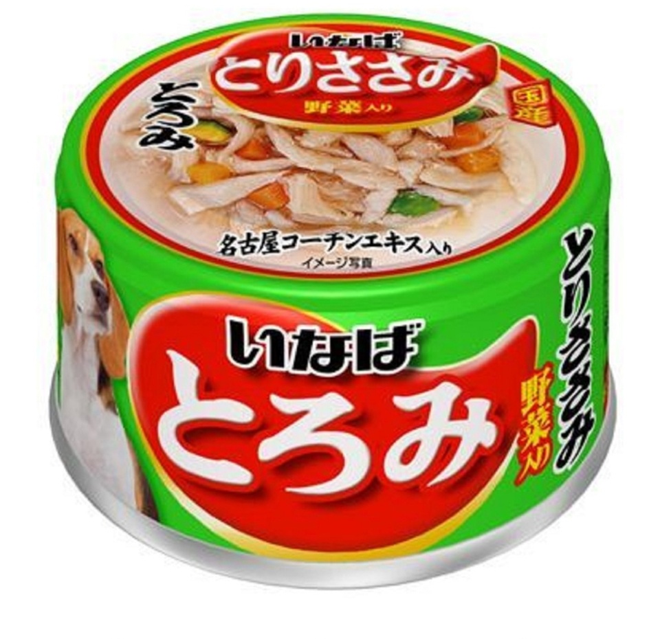 

Влажный корм для собак Inaba Toromi Куриное филе c овощами в бульоне 80 г