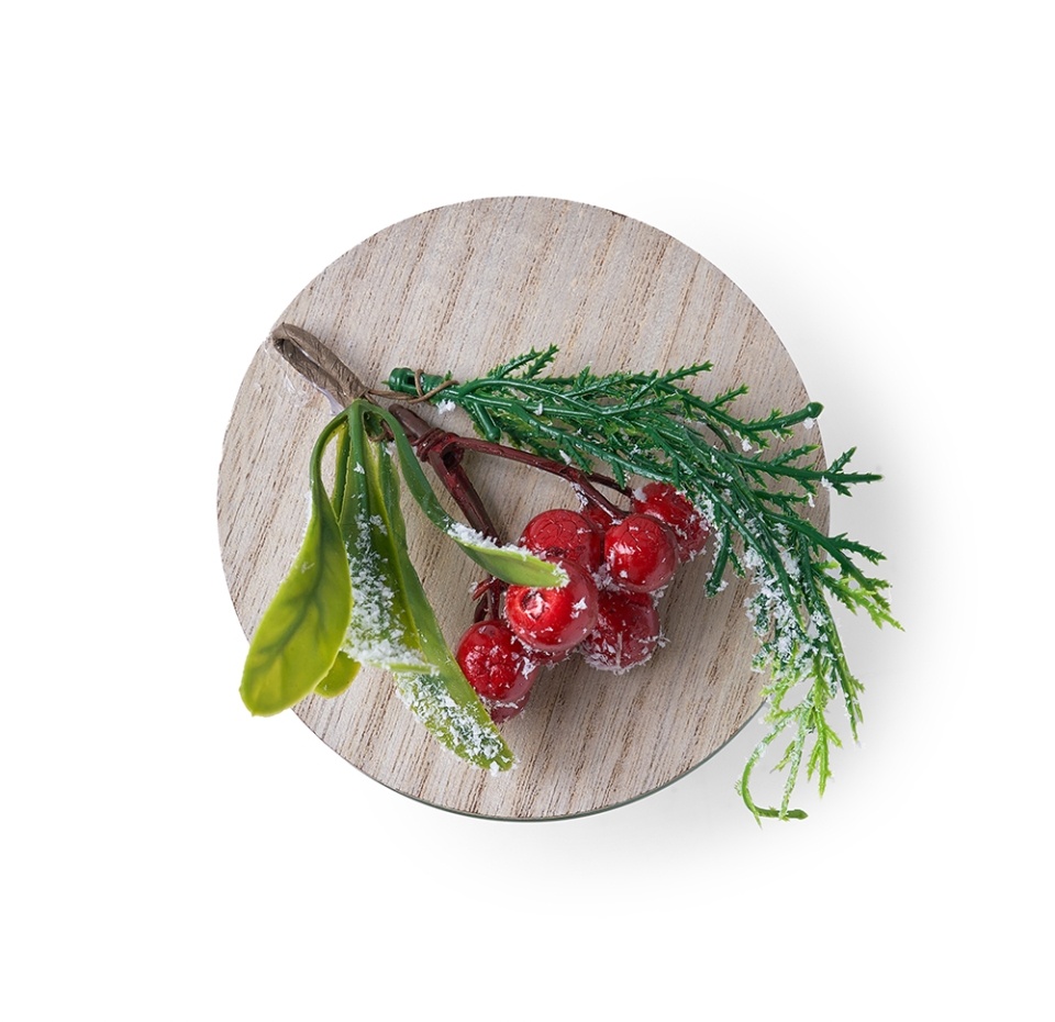 

Свеча в банке Straits с ягодами и сосновой веткой белая 12.5см, Великобритания