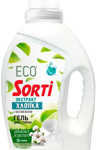 Гель для стирки Sorti Nature Soft Экстракт хлопка  для белого и светлого 1.2г