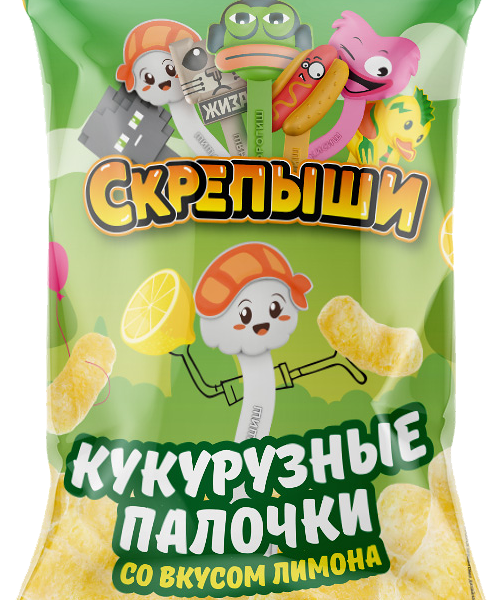 Кукурузные палочки СКРЕПЫШИ со вкусом лимона 100 г