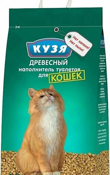 Наполнитель для кошачьего туалета Кузя древесный 4.5л