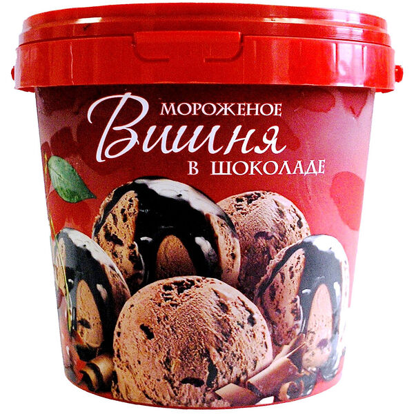 Мороженое Проксима Вишня в шоколаде, ведерко, 480г