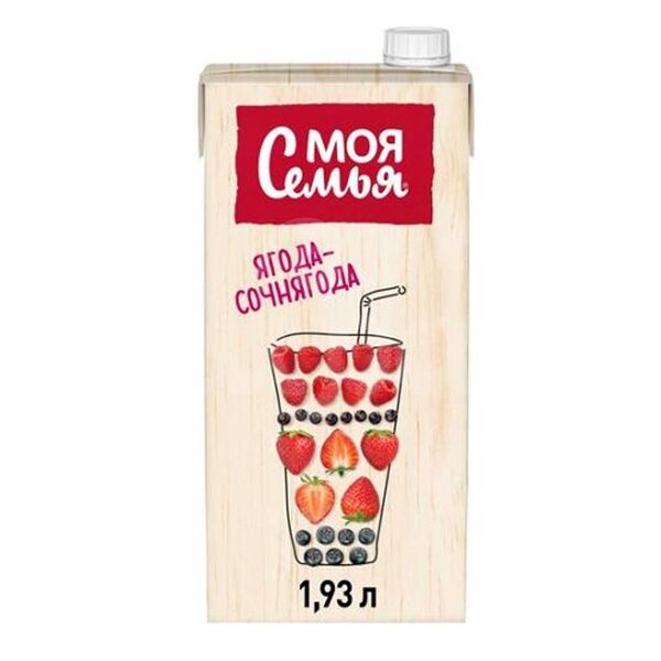 Напиток Моя Семья Ягода-Сочнягода 1.93л Фруктово-ягодный с 3лет т/п