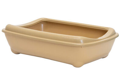 Туалет для кошек с рамкой, глубокий 38*27*10см, бежевый