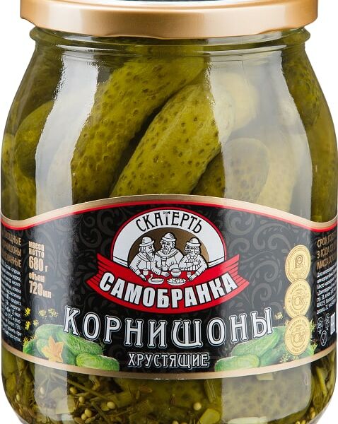 Корнишоны Скатерть-самобранка маринованные хрустящие 720мл