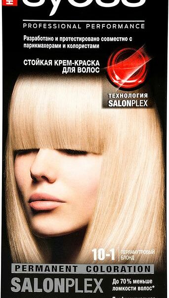 Краска для волос Syoss Color 10-1 Перламутровый блонд, 115мл